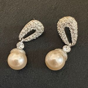 Elegant Silver and Pearl Drop Earrings